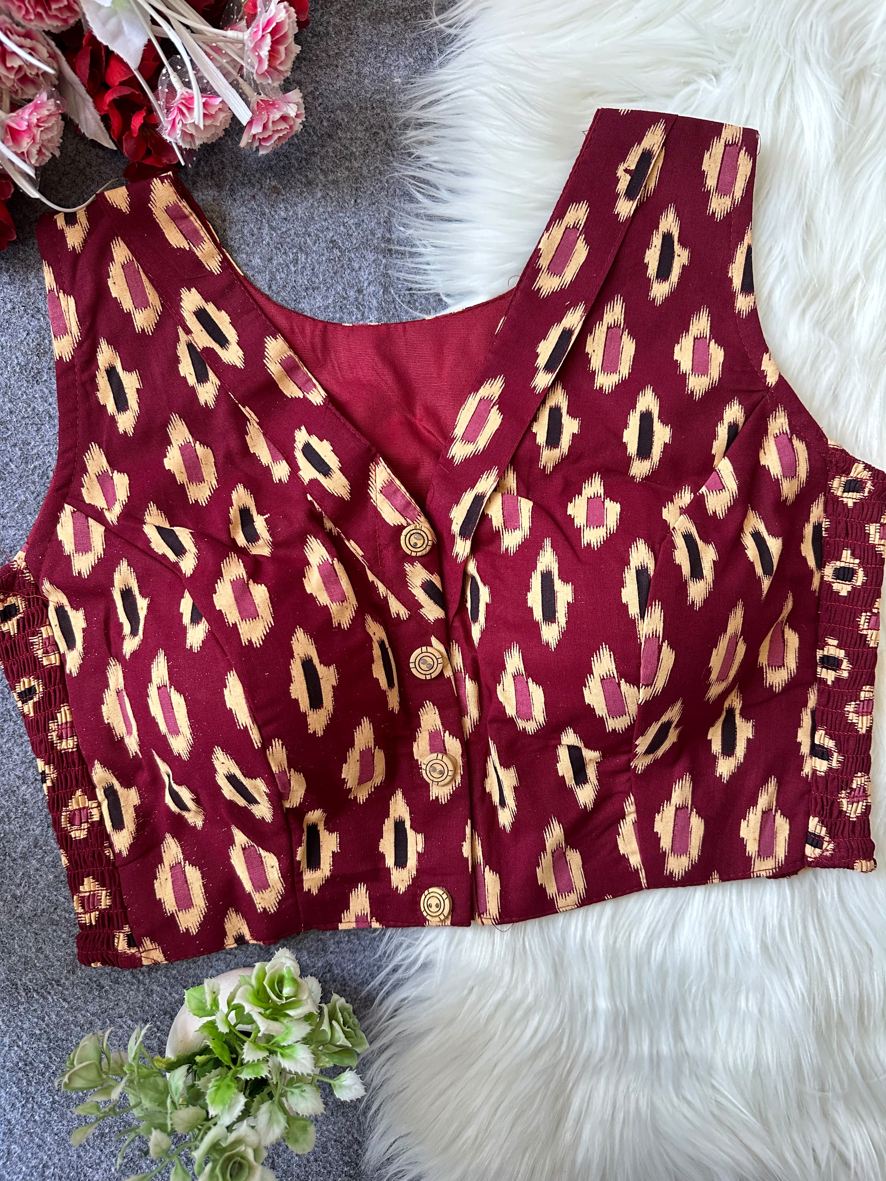 Flexi Fit Pure Ajrakh Cotton Stretchable Blouse